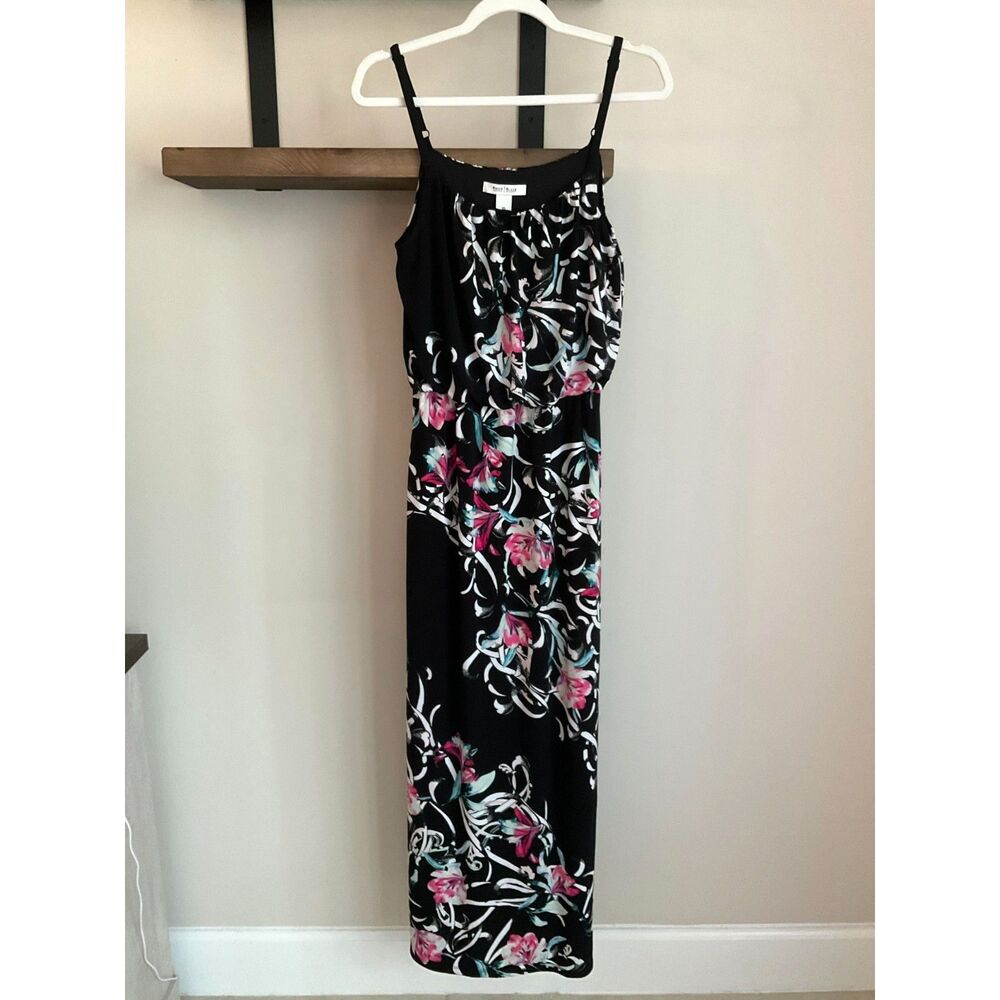 White House Black Market - Black Floral Print Maxi Dress - Size XS